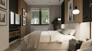 sypialnia w neutralnych barwach